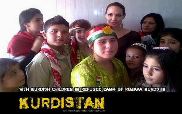 Angelina Jolie with Kurdish Kids